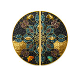 Abstract Geometry, Color Piece, Porch, Golden Background. The Fashion Of Modern Semi Circle Wall Paintings & Art